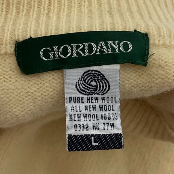 Vintage Cream Wool Mock Neck Sweater - Picture 3 of 7